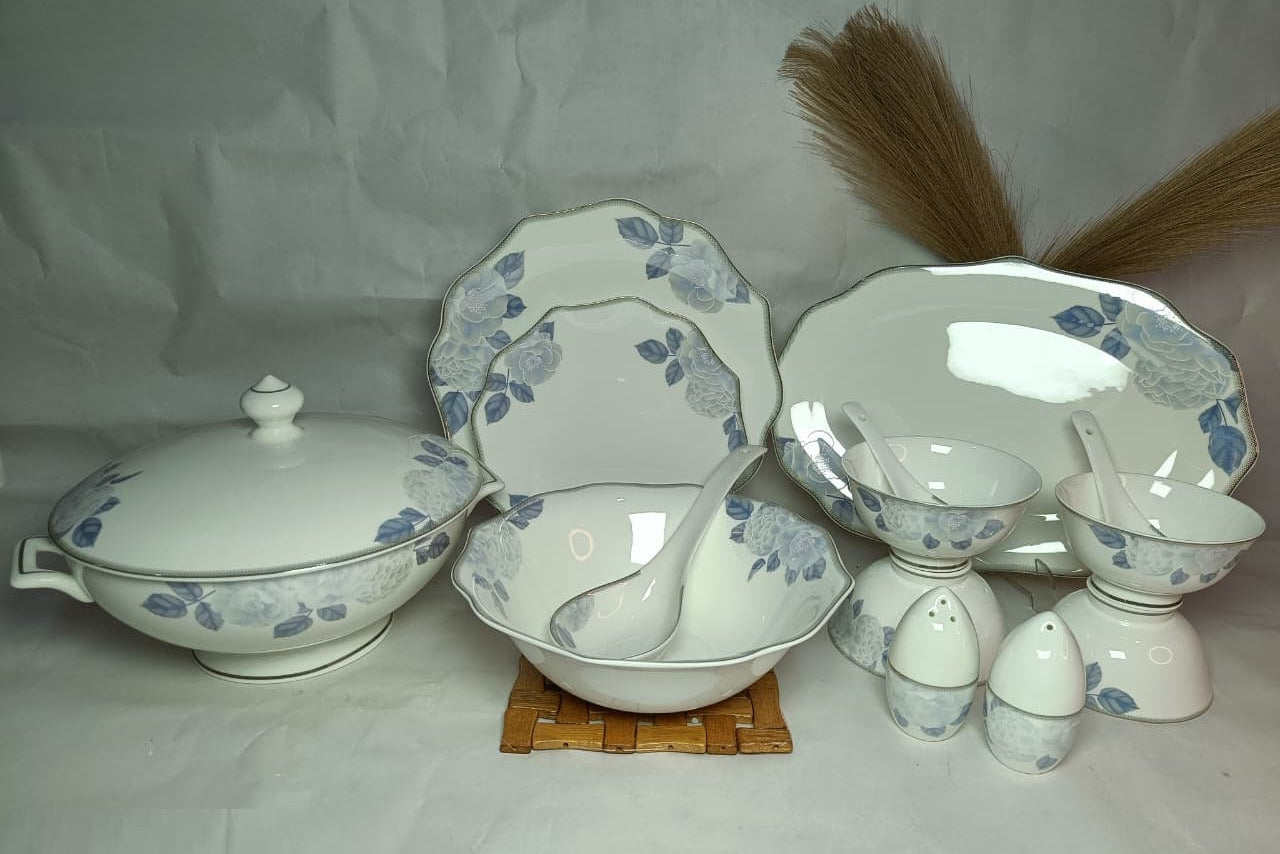 Floral / Classic Design 46-Piece Porcelain Dinner Set — Elegant Full Tableware for 6 Persons