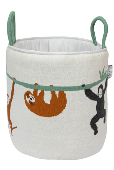 Knitted Storage Basket With Safari pattern