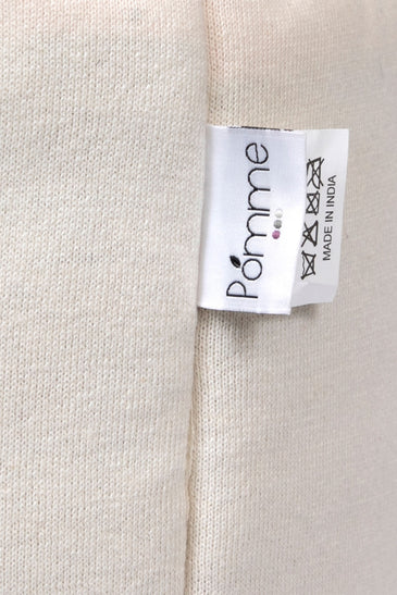 Knitted Storage Basket With Flamingo pattern (Ivory)