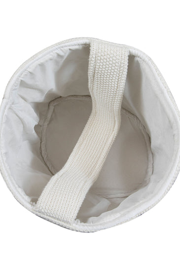 Knitted Storage Basket With Bunny pattern