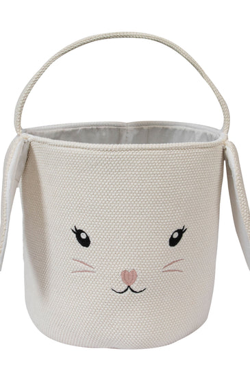 Knitted Storage Basket With Bunny pattern