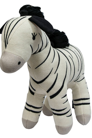Knitted Soft Zebra Toy (Ivory)