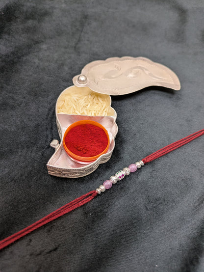 Silver Rakhi (Beads)