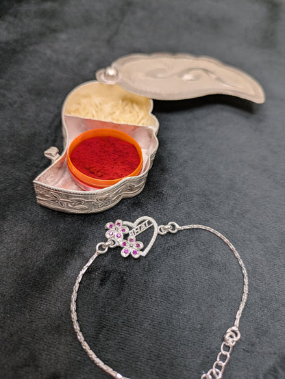 Silver Rakhi (Heart)