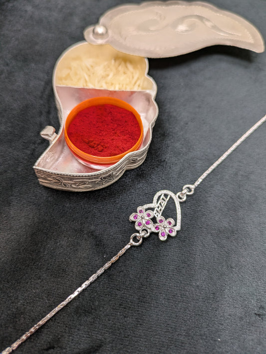 Silver Rakhi (Heart)
