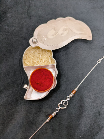 Silver Rakhi (Twin Hearts)