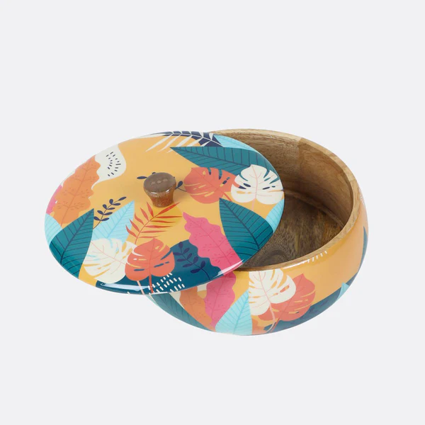 Tropical Roti Box – Handcrafted Mango Wood Chapati Storage with Lid