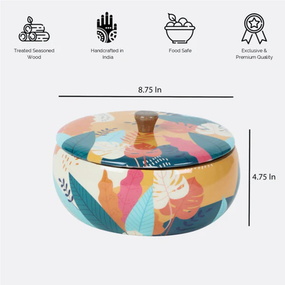 Tropical Roti Box – Handcrafted Mango Wood Chapati Storage with Lid