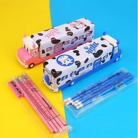 Pencil Box - Metal (Cow Milk Truck)