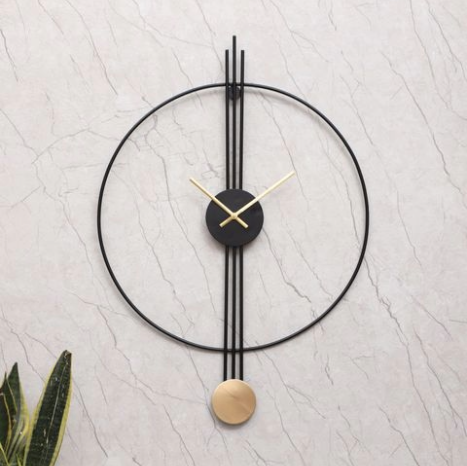 Ring & Stripes Metal Wall Clock