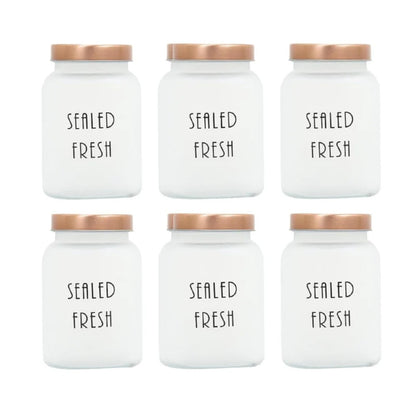 Frosted Jars With Steel Lid  (1000 ML) - Set Of Six