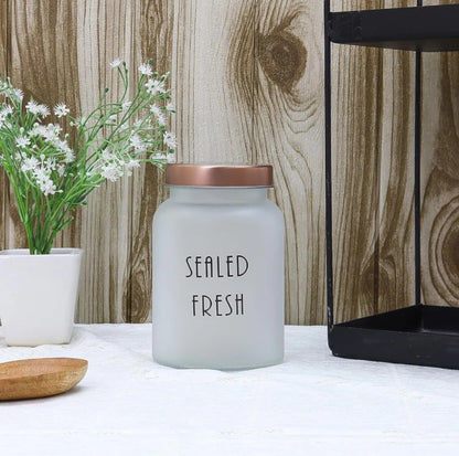 Frosted Jars With Steel Lid  (1000 ML) - Set Of Six