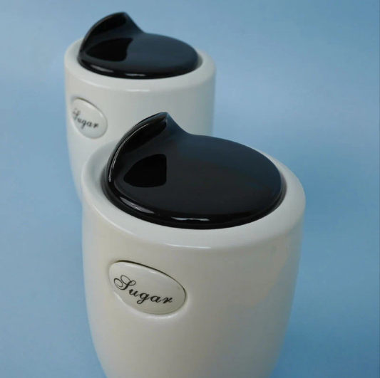 Modern Ceramic Airtight Tea Sugar Container - (Set of 2)