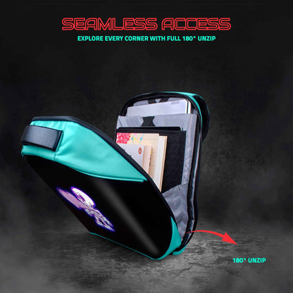 Hookaba Tech Trend LED Backpack (Blue) | 20 L Smart Display Bag (With Power Bank)