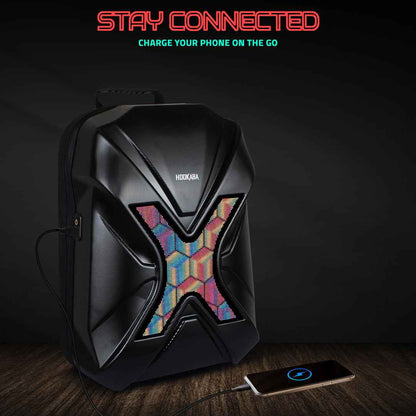 Hookaba Xross Rage LED Backpack – 28 L Expandable Smart Display Bag (With Power Bank)