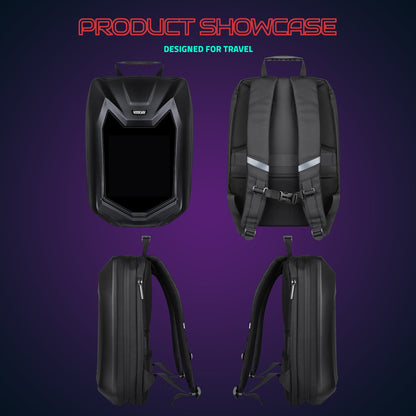 Hookaba Bat Grit LED Backpack | 27 L Smart App-Controlled Backpack with 64×64 Pixel Display (With Power Bank)