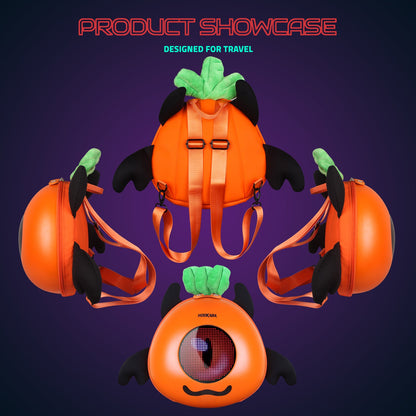 Hookaba GlowBuddy “Boo” LED Kids Backpack | Cute App-Controlled Light-Up Display Bag (With Power Bank)