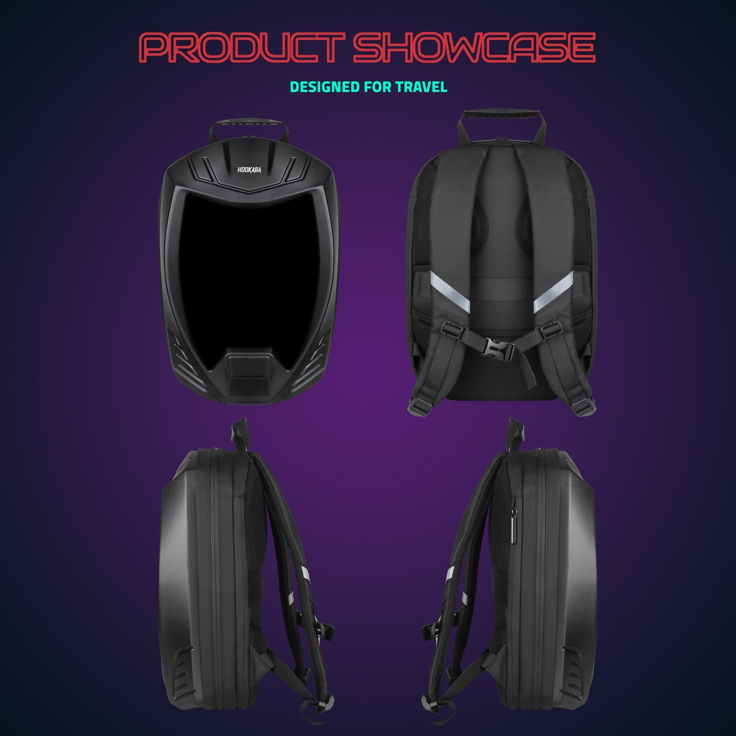 Hookaba Rebel Rage LED Backpack – 27.2 L Smart Display Bag (With Power Bank)