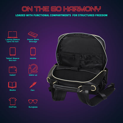 Hookaba Bold Elite LED Backpack | 21 L Smart App-Controlled Tech Bag (With Power Bank)