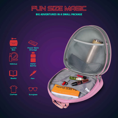 Hookaba GlowBuddy LED Kids Backpack (Pink) | Kids Smart Bag with App-Controlled Light-Up Display (With Power Bank)