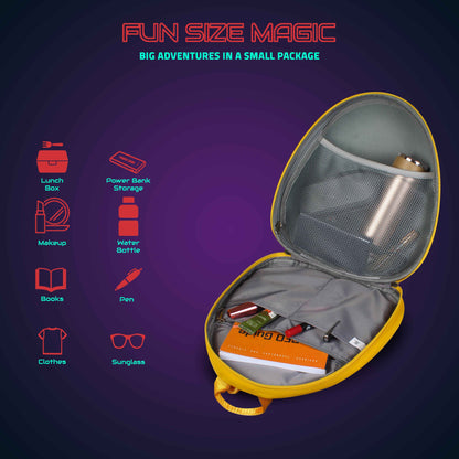 Hookaba GlowBuddy LED Kids Backpack (Yellow) | Kids Smart Bag with App-Controlled Light-Up Display (With Power Bank)