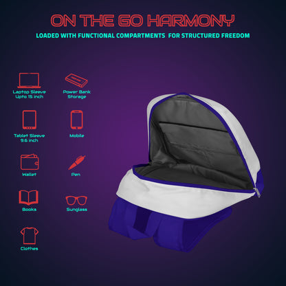 Hookaba Zyppie LED Backpack (Blue) | App-Controlled Light Up Bag (With Power Bank)