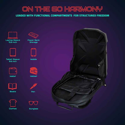 Hookaba Xross Rage LED Backpack – 28 L Expandable Smart Display Bag (With Power Bank)