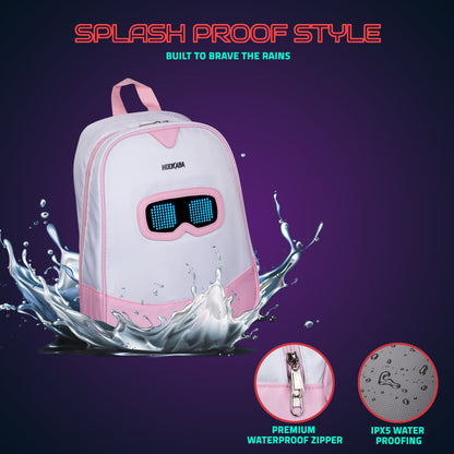 Hookaba Zyppie LED Backpack (Pink) | App-Controlled Light Up Bag (With Power Bank)