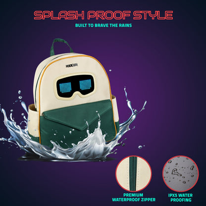 Hookaba Zyppie LED Backpack (Green) | App-Controlled Light Up Bag (With Power Bank)