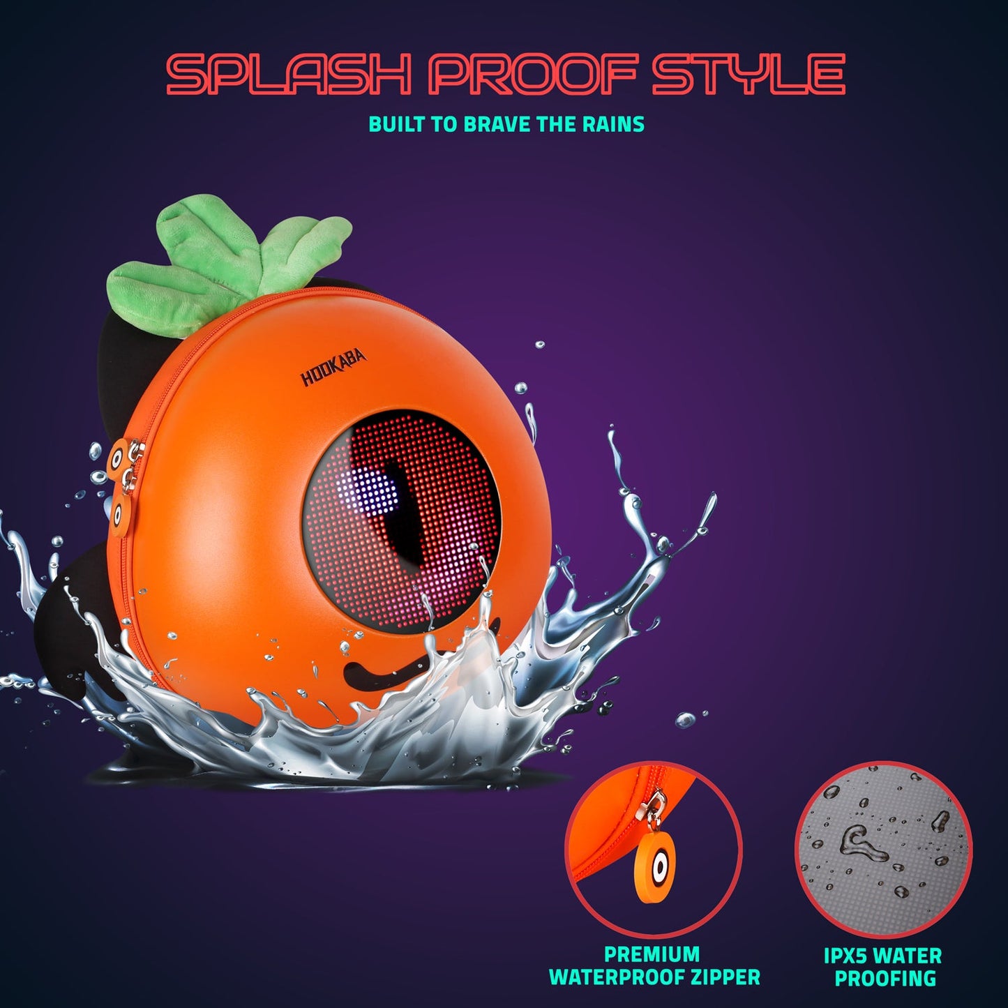 Hookaba GlowBuddy “Boo” LED Kids Backpack | Cute App-Controlled Light-Up Display Bag (With Power Bank)