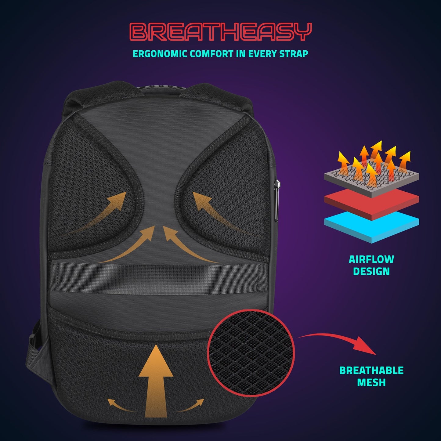 Hookaba Rebel Rage LED Backpack – 27.2 L Smart Display Bag (With Power Bank)