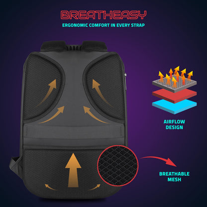 Hookaba Bat Grit LED Backpack | 27 L Smart App-Controlled Backpack with 64×64 Pixel Display (With Power Bank)
