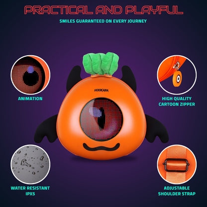 Hookaba GlowBuddy “Boo” LED Kids Backpack | Cute App-Controlled Light-Up Display Bag (With Power Bank)