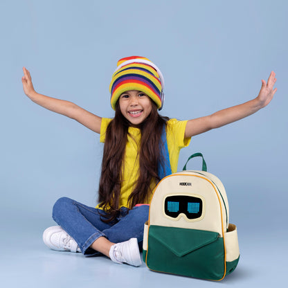 Hookaba Zyppie LED Backpack (Green) | App-Controlled Light Up Bag (With Power Bank)