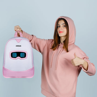 Hookaba Zyppie LED Backpack (Pink) | App-Controlled Light Up Bag (With Power Bank)