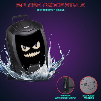 Hookaba Rebel Rage LED Backpack – 27.2 L Smart Display Bag (With Power Bank)