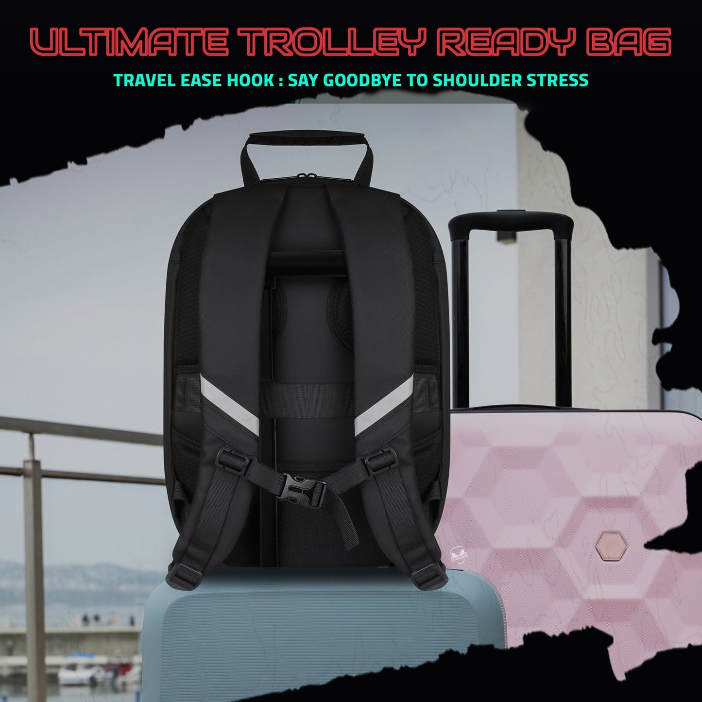 Hookaba Bat Grit LED Backpack | 27 L Smart App-Controlled Backpack with 64×64 Pixel Display (With Power Bank)