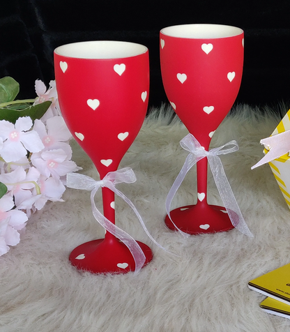 Non Breakable Glass Gift Set - Red
