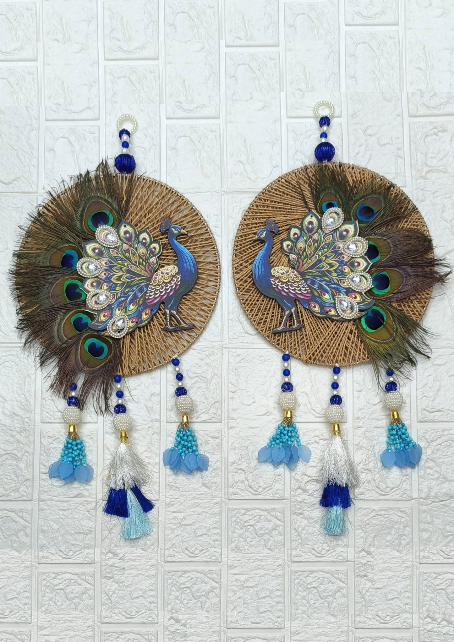 Peacock Wall Hanging Décor – Artisan Handmade Peacock Tassel Ornament