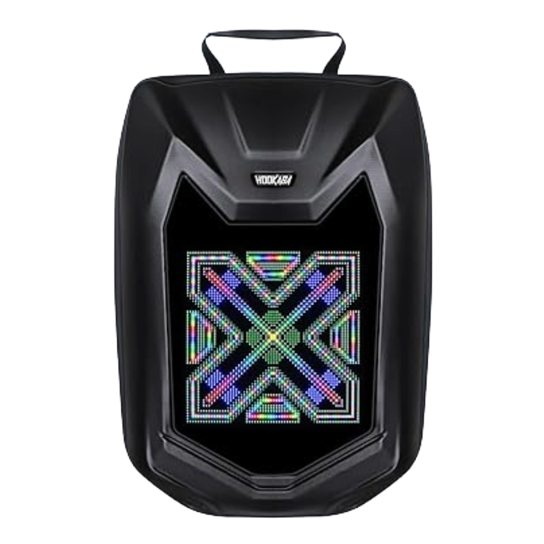 Hookaba Bat Grit LED Backpack | 27 L Smart App-Controlled Backpack with 64×64 Pixel Display (With Power Bank)