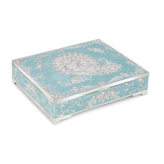 Peacock Enamel Dry Fruit Box 4 in 1 - Blue