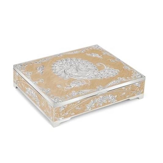 Peacock Enamel Dry Fruit Box 4 in 1 - Peach