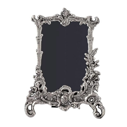 White Metal Victorian Style Floral Photo Frame