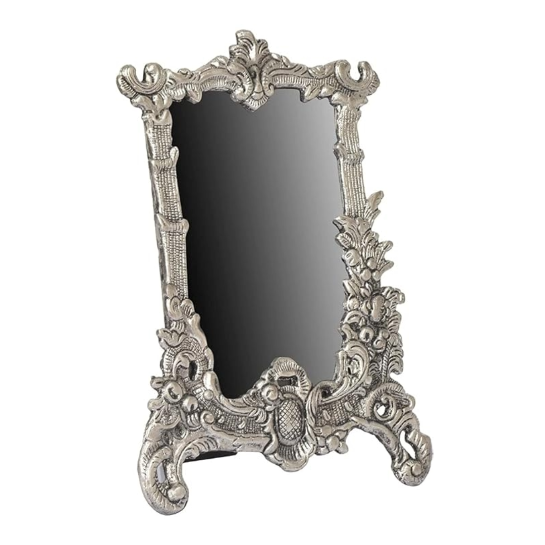 White Metal Victorian Style Floral Photo Frame