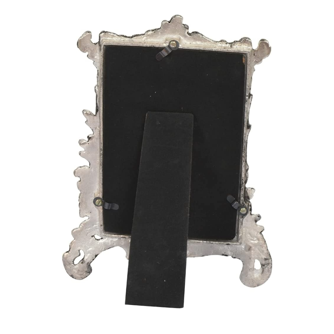White Metal Victorian Style Floral Photo Frame