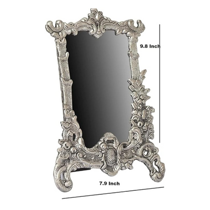 White Metal Victorian Style Floral Photo Frame