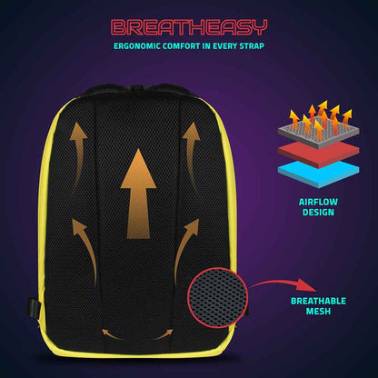 Hookaba Urban Buzz LED Backpack (Yellow) | 17 L Smart Display Bag (With Power Bank)