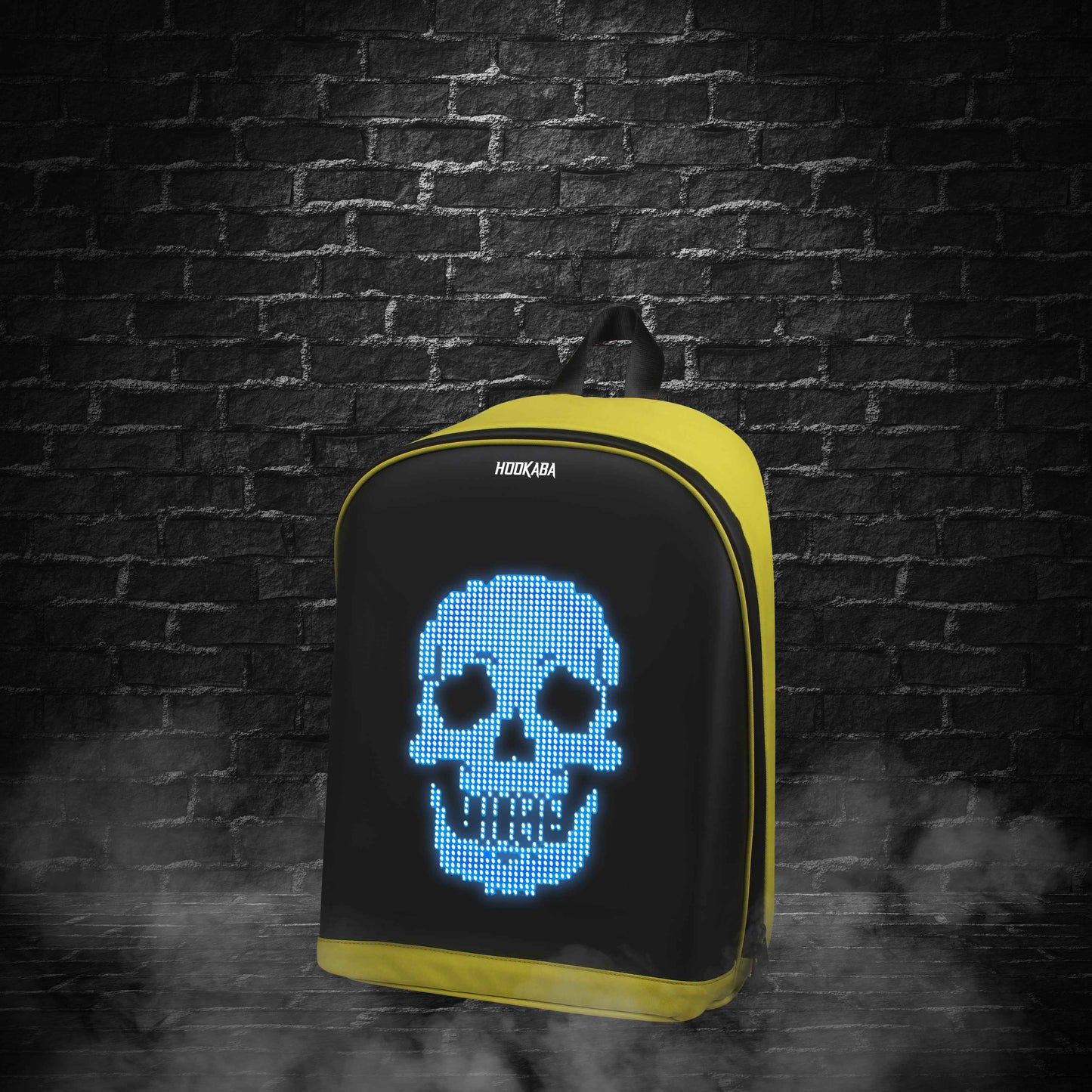 Hookaba Urban Buzz LED Backpack (Yellow) | 17 L Smart Display Bag (With Power Bank)