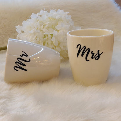 Unbreakable Coffee Mugs - Set of 2 - Mr & Mrs - White