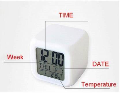 Digital 7 Color Changing Alarm Clock
